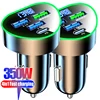 Car Phone Charger USB Type C Super Fast Charge in Car with LED Voltage Monitor for iPhone Samsung Huawei Oneplus Vivo Oppo