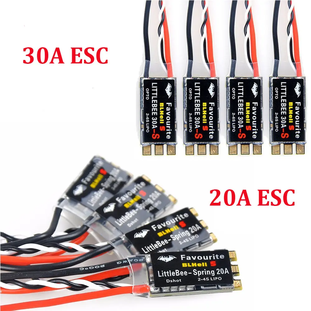 FVT LittleBee Little Bee BLHeli_S ESC DSHOT SPRING 20A ESC BLHeli S Geschwindigkeitsregler 2-4S für FPV Racing Drone