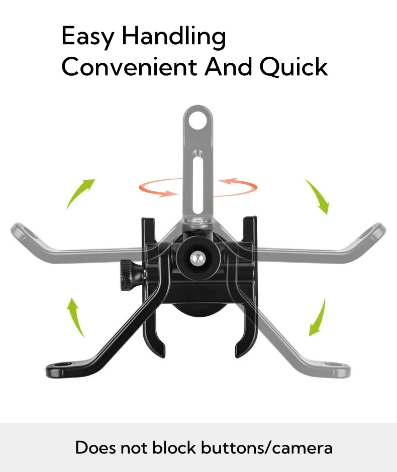 MTB Phone Holder Bicycle Mount Stand 360° Rotatable Aluminum Adjustable Bike Phone Holder Non-slip Cycling Handlebar Bracket