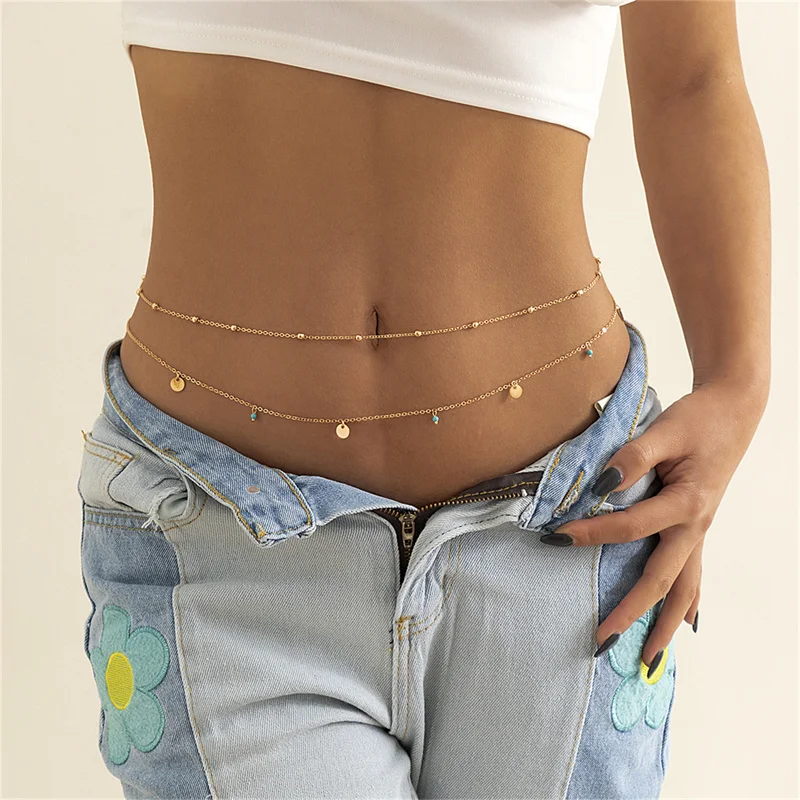 JenPen 8 Pcs Belly Chain Adjustable Waist Chain Summer Beach Bikini Waist Body Beads For Halloween Women Adults Multilayer, Alloy, Resin, Glass Seed Beads