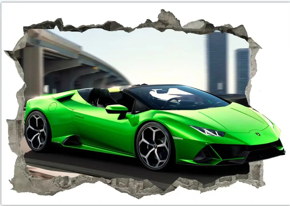 3D Urban High End Sports Car Cool Moto Car Wall Sticker Camera Dei Ragazzi Car Art Poster Wallpaper Decorazione Regalo Da Sogno Per Ragazzi