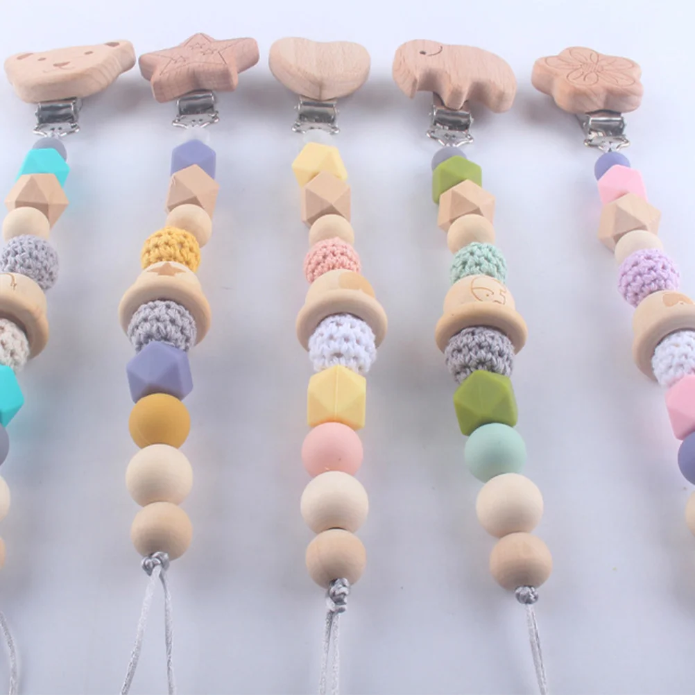 

1PC Baby Pacifier Chain Silicone Soother Pacifier Chain Baby Teether Chain Clip Anti-drop Pacifier Strap Clamps for Baby Infant