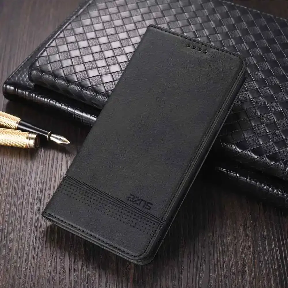 Leather Flip Case with Card Holder and Magnetic Wallet Closure - Elegant Phone Cover
