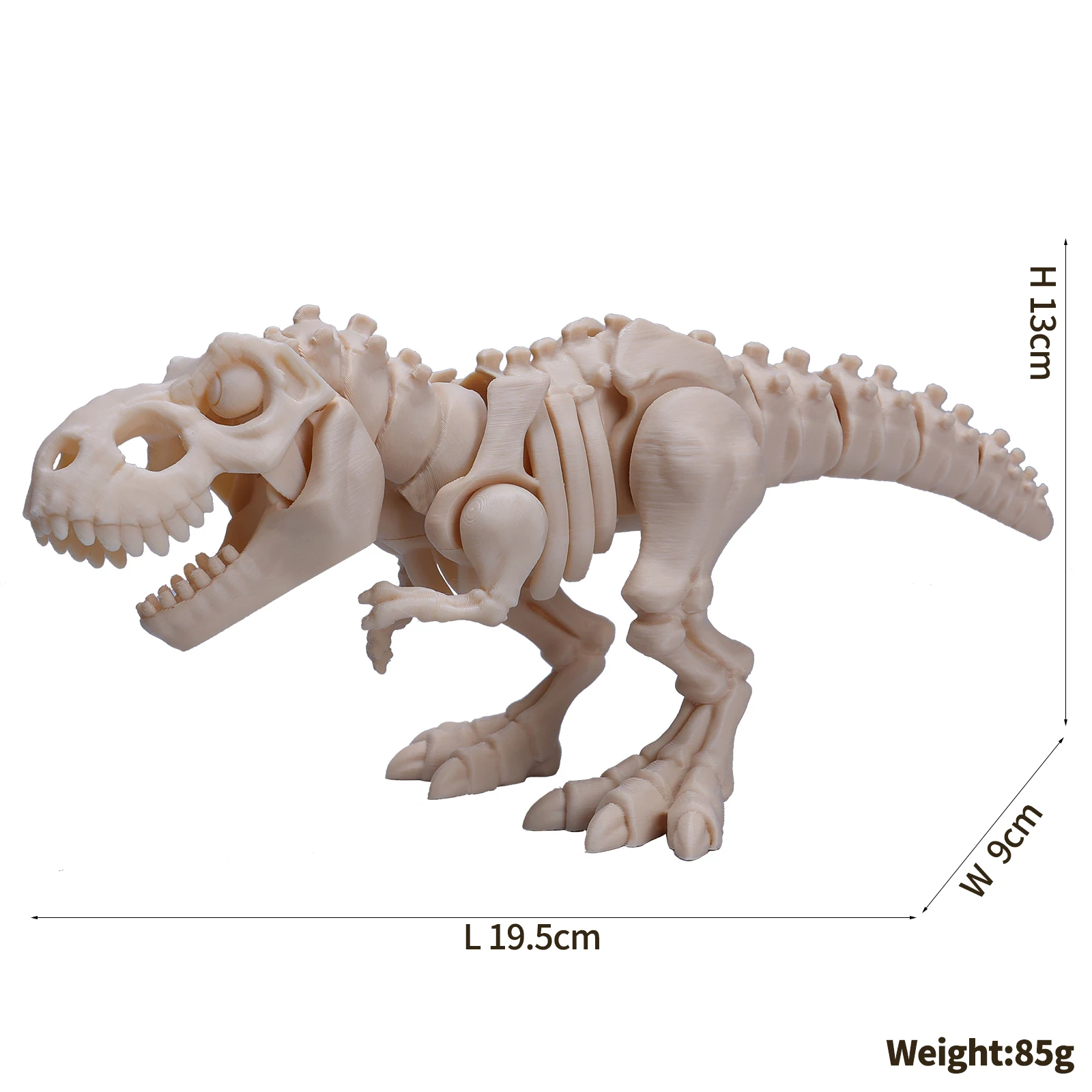 3D Printed Dinosaur Skeleton Figurine - Articulating Prehistoric Collectible Desk Decoration