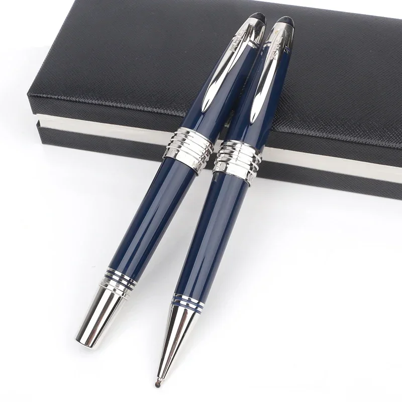 Great John Kennedy Luxury Dark Blue Metal Monte Mb Stiltain Roller Penna A Sfera Blance Classic Con Numero Di Serie Jfk