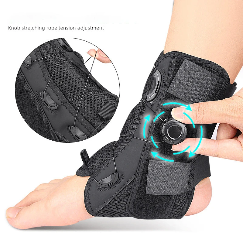 1Pc Knobbed Sports Ankle Brace Manually Adjustable Tightness Outdoor Soccer Basketball Games Ligament Relief Ankle Protectors