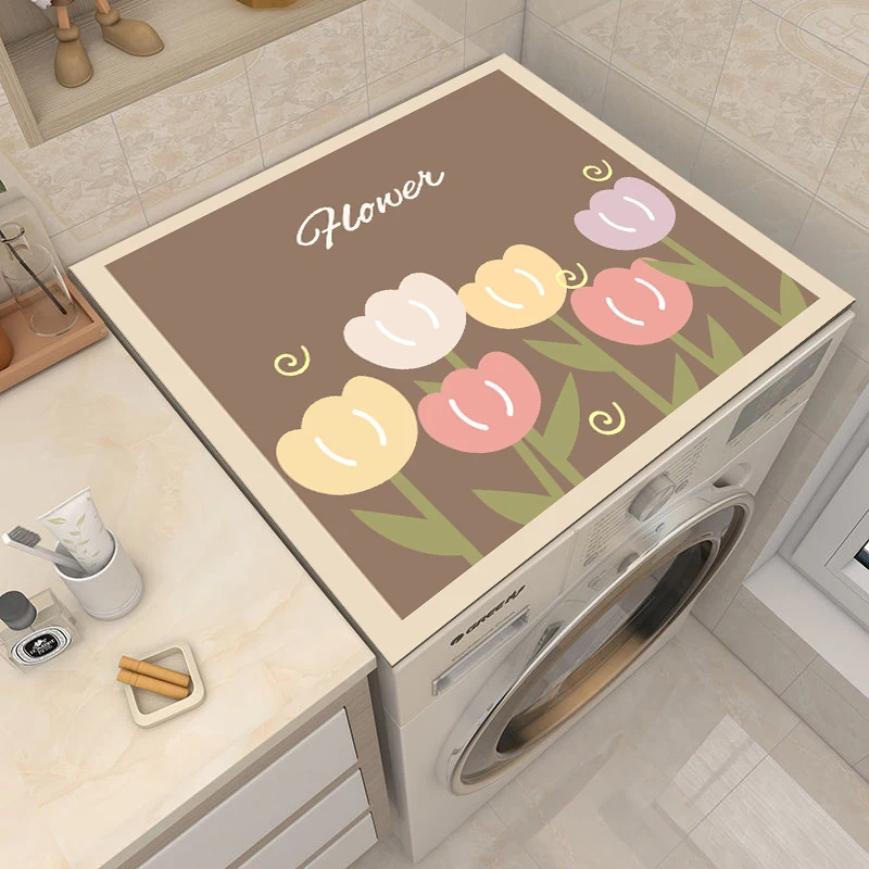 Washing Machine Dust Cover Dish Drying Mat Table Absorbent Mat Microwave Dust Cover Kitchen Bathroom Accessori washing machine cover absorbent table mat