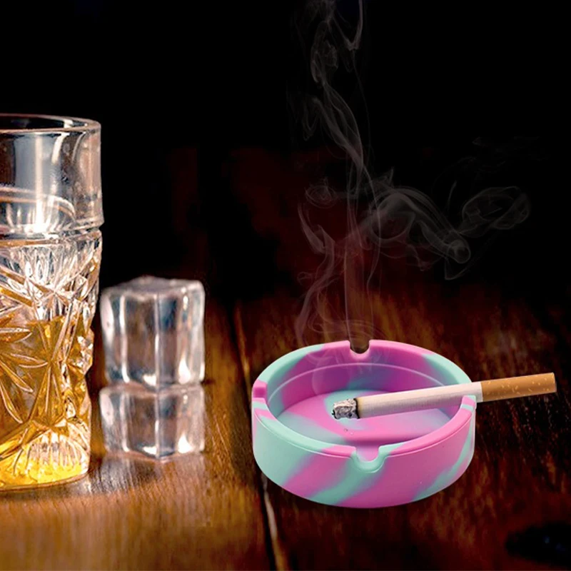 Silicone Ashtray Premium Rubber High Temperature Heat Resistant Anti-fall Design Ashtray Cigarette smoking accessories