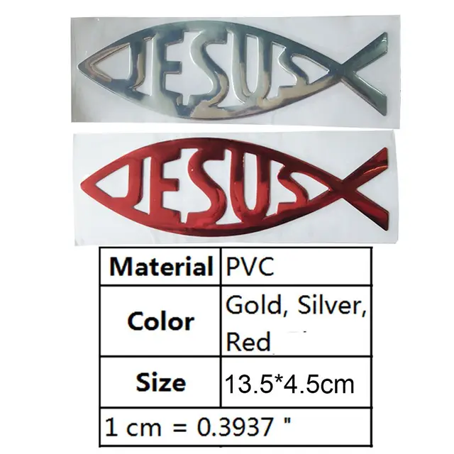 3D car sticker Christian Jesus Fish Symbol