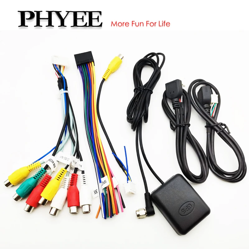 Universal-16-Pin-Wiring-Harness-USB-Port-Adapter-GPS-Antenna-Video ...