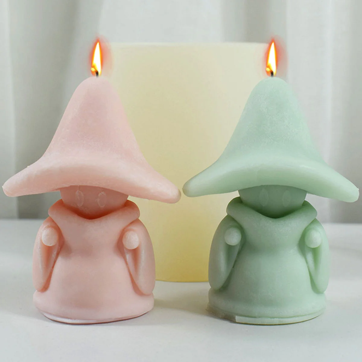 

Mushroom Hat Ghost Candle Silicone Mold Witch Soap Resin Plaster Doll Mould Chocolate Making Tool Ice Tray Halloween Decor Gifts