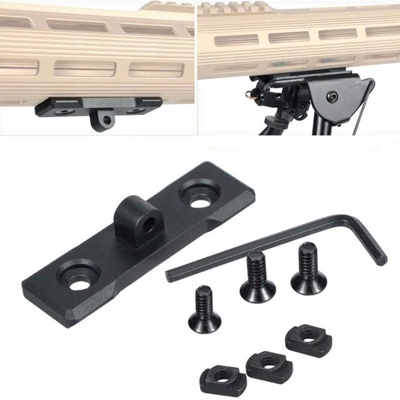 Фото Тактический MLOK Keymod Bipod, адаптер для защиты рук, низкопрофильный аксессуар для винтовки AR15, Bipods Picatinny Rail №5