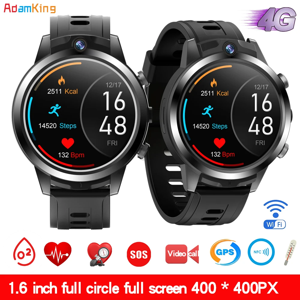 

2022 New 1.6 Inch 4G Call Men Smart Watch Dual Camera NFC GPS WiFi Video Chat Heart Rate Body Temperature Kids SOS Smartwatch