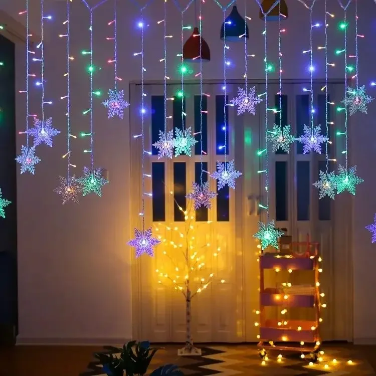 Enchanting Snowflake LED Fairy Lights - Waterproof Christmas Decoration Garland