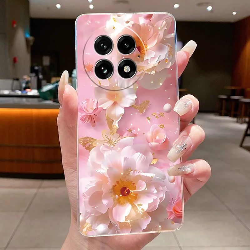 Floral Butterfly Soft Silicone Transparent Phone Case Cover