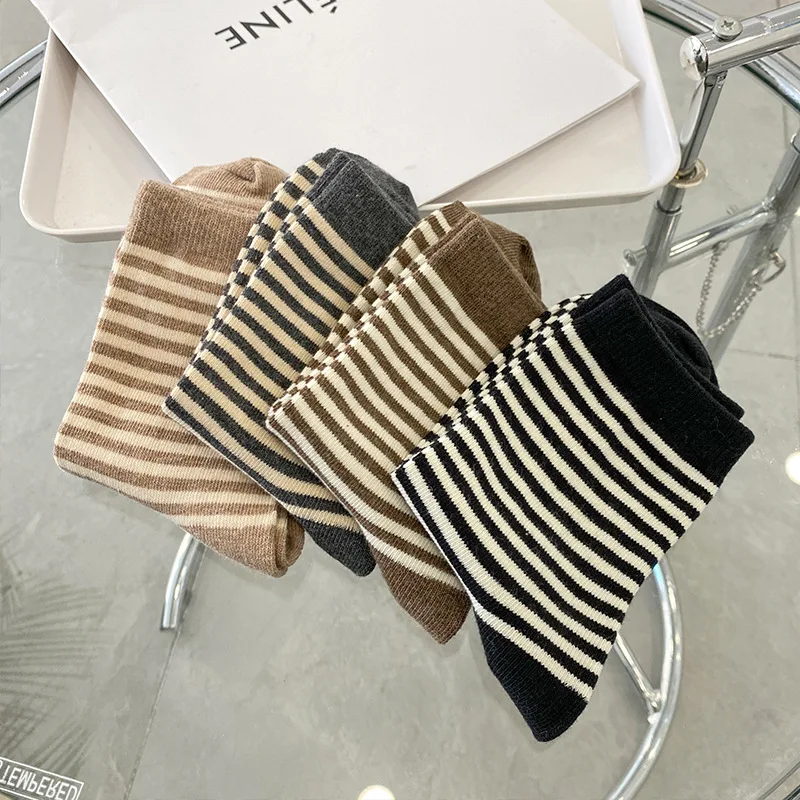 Neue Frauen Socken Baumwolle Japanischen Stil Großhandel Streifen Harajuku Calsetines Mujer Kurze Socken Für Mädchen Geschenk Damen Gestreiften Sox – Detail 6