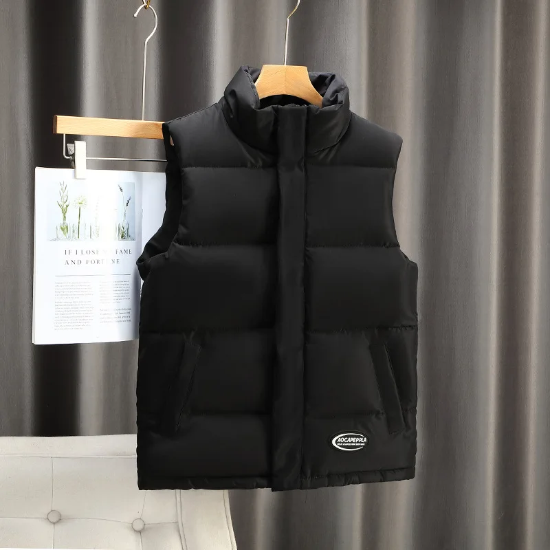 ZOZOWANG 2023 New Mens Vest Jacket Warm Sleeveless Jackets Winter Zipper Coat Autumn Stand-up Collar Casual Waistcoat Clothing