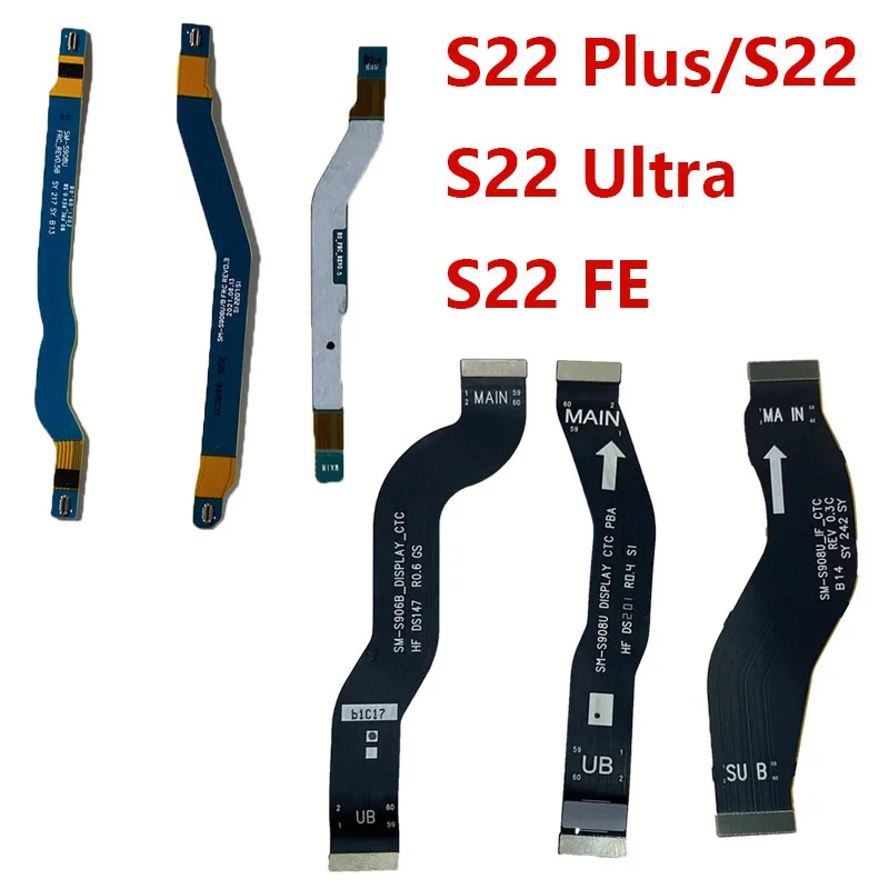 Mobile Motherboard Cell Phone Parts For Samsung S22 Plus Ultra FE S908 S901 S906 Wi-Fi Signal Antenna USB Dock Main Motherboard Flex Cable Testing Good