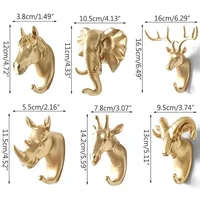 Wall Mounted Hooks Animal Head Rack Coat Caps Wall Hanger Horse Giraffe Elk Elephant Hooks Decorative Decor Bathroom Accessories 1