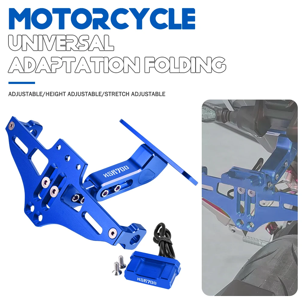 

Motorcycle Rear License Plate Mount Holder With LED Light Universal CNC Aluminum FOR YAMAHA XSR 900 XSR900ABS 2016-2020 2019