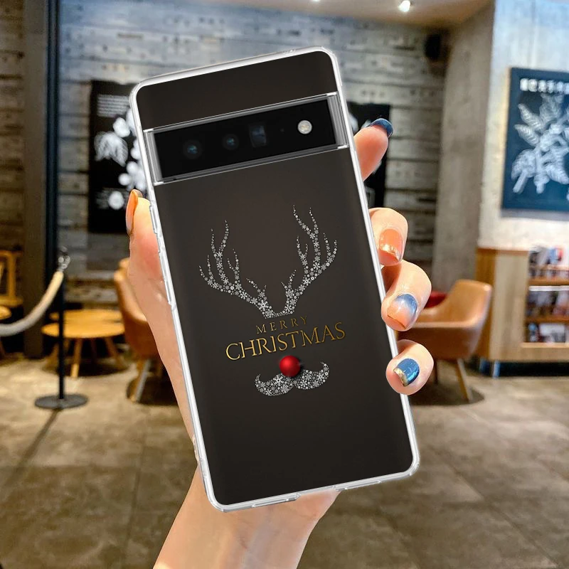 Frohe Weihnachten Handy hülle Abdeckung für Google Pixel 8 7 6 5 4 4xl stoß festes Silikon 7a 6a 5a 4a 3a 3axlpro 5g transparente Hülle – Detail 6