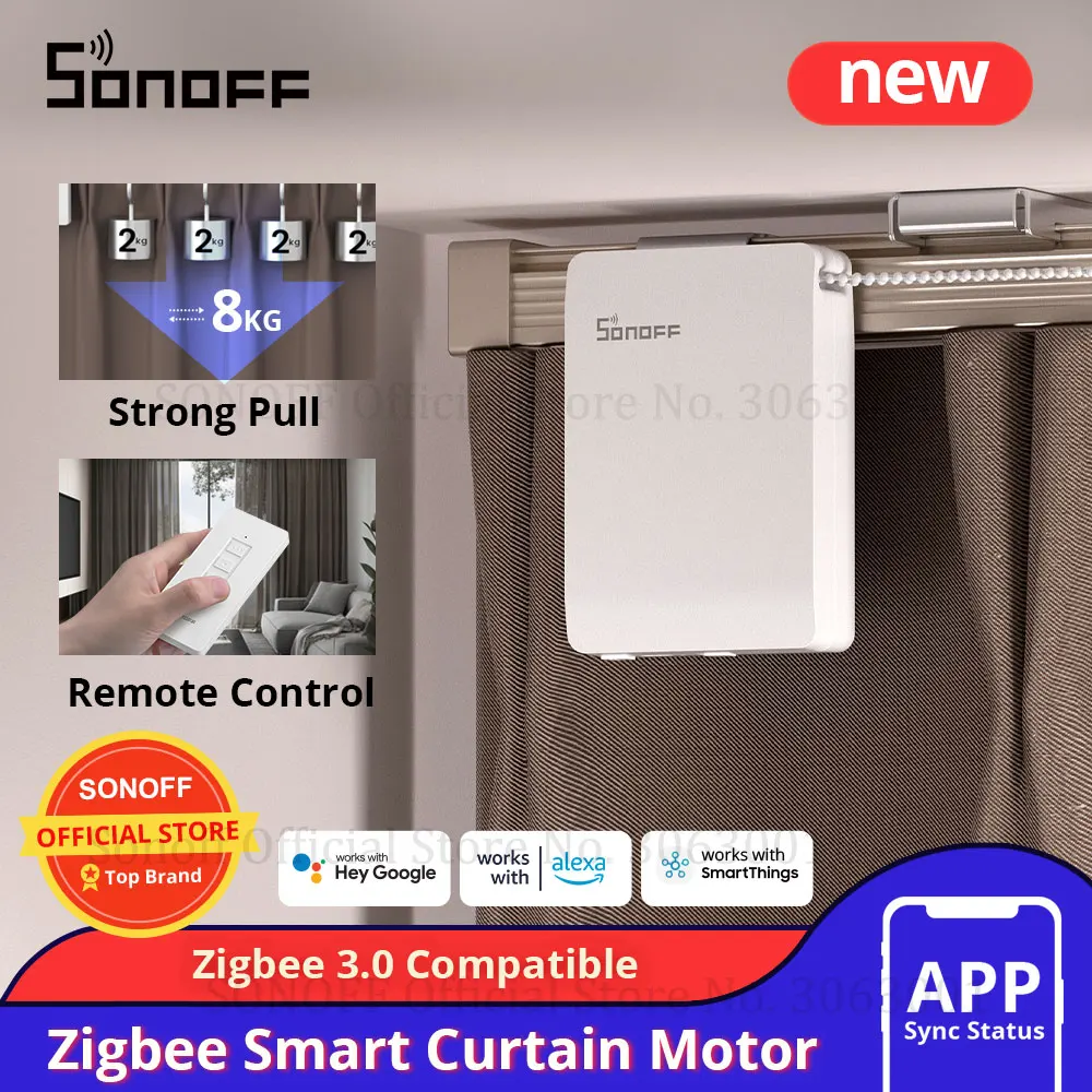 SONOFFMotor de cortina inteligente ZBCurtain Zigbee, Motor de cortina eléctrica tipo C, Control SONOFFMotor de cortina inteligente ZBCurtain Zigbee, Motor de cortina eléctrica tipo C, Control