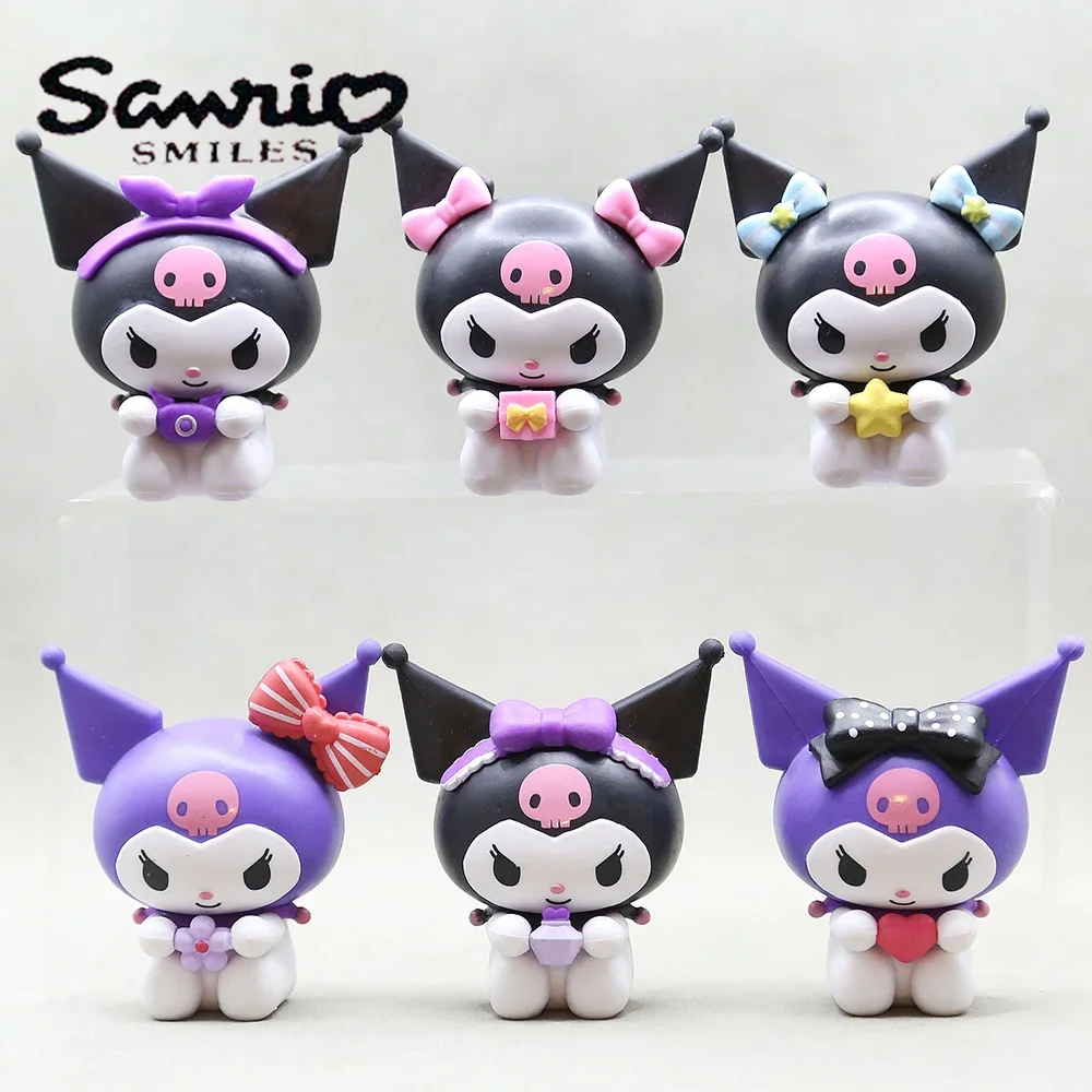 

Фигурка Kuromi 8 см, Sanrio, мультфильм, пвх, аниме кукла, кавайный торт, рождество, «сделай сам», брелок, подвеска, подарки, игрушки для девочек, детей
