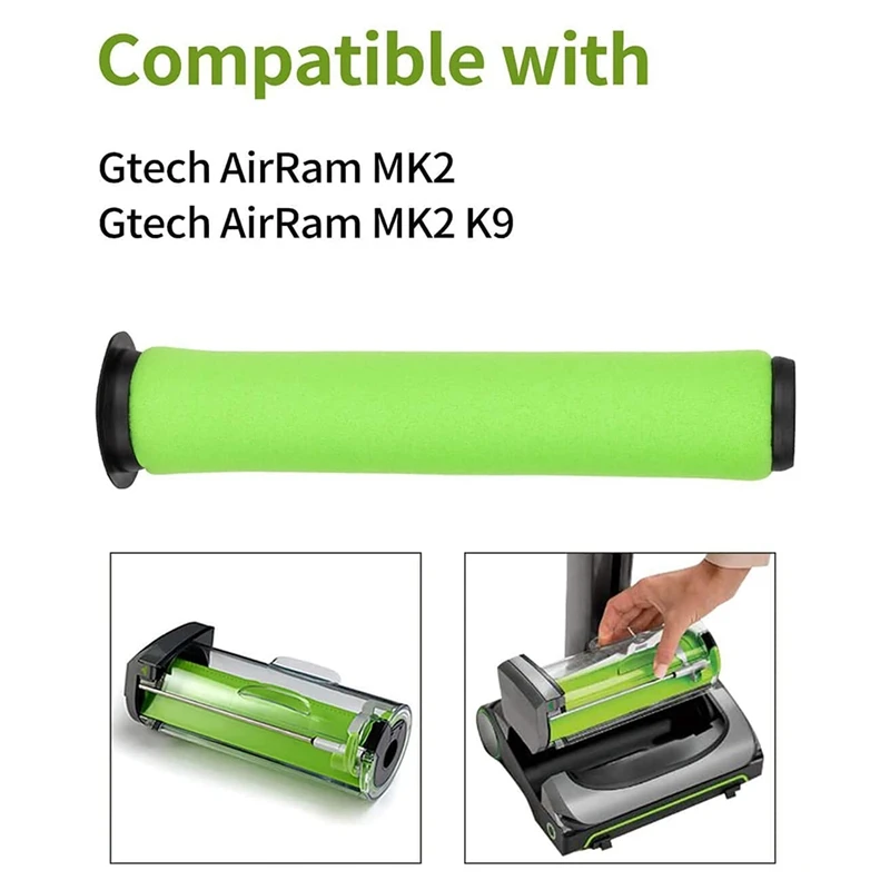 Washable Dirt Bin Stick Filter Brushroll For Gtech Airram Mk2 K9