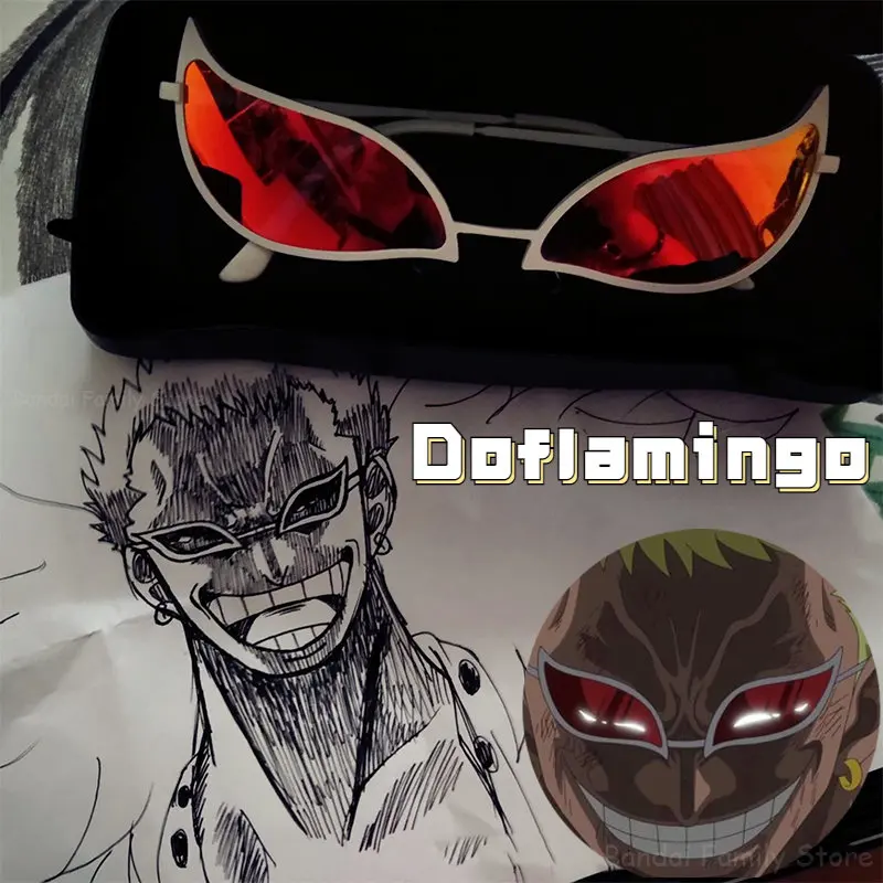 ONE PIECE Doflamingo Cosplay Glasses Anime Anime PVC Sunglasses Men
