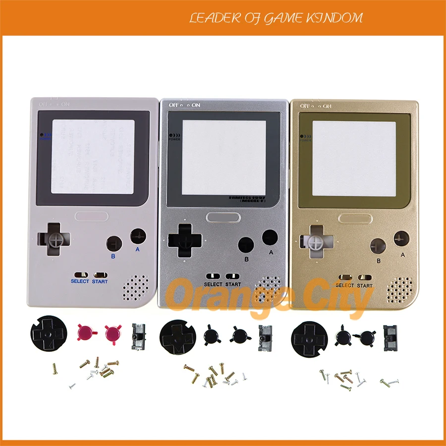 1Set Per Gbp Gold Sliver Grey Full Set Custodia Shell Cover Con Pulsanti Vite Per Gameboy Pocket Gbp Console Di Gioco