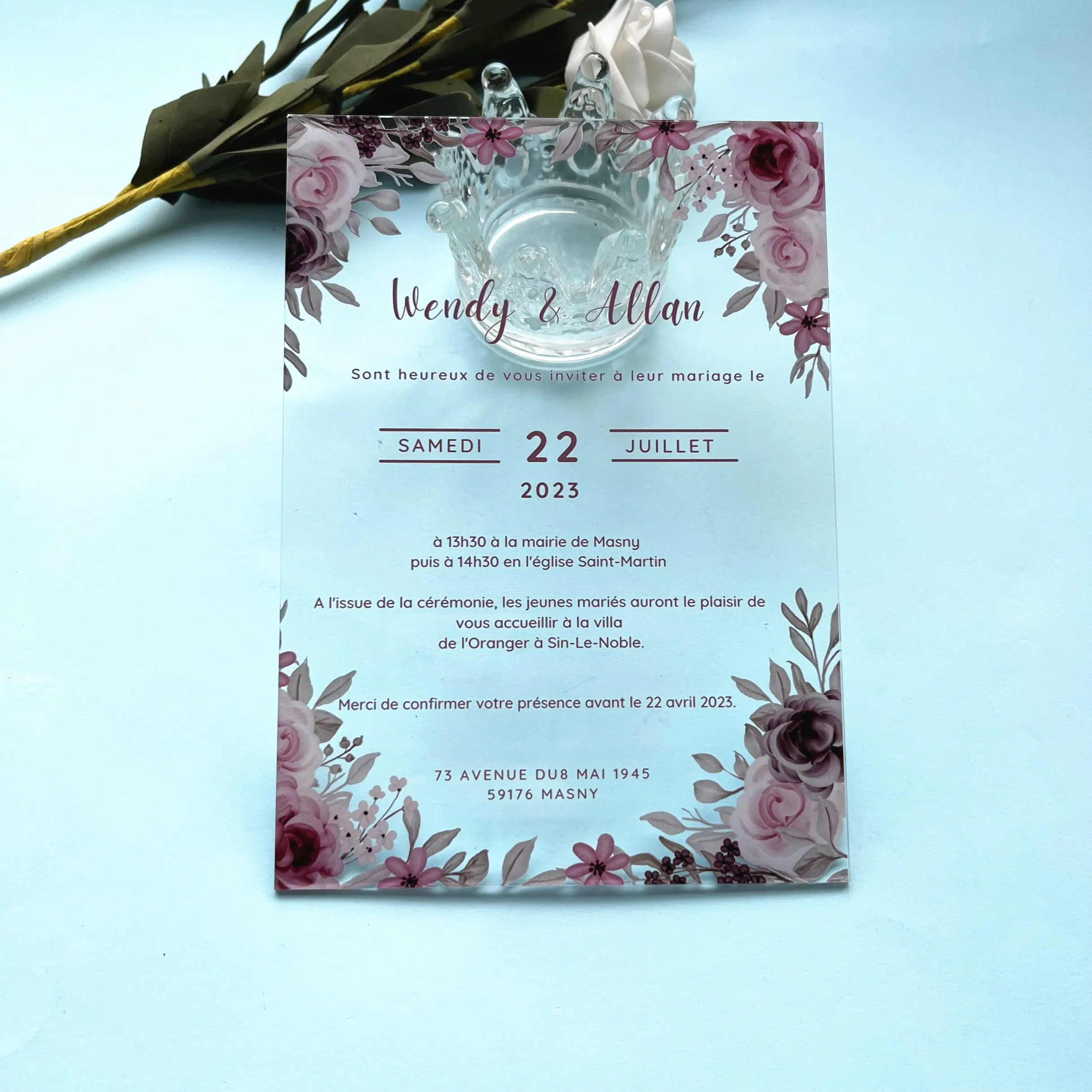 10PCS Transparent PVC Acrylic Pvc Invitation Card Fancy Elegant Cheap Personalize Wedding Cards