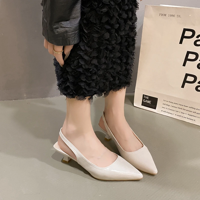 Women Slingback High Heel Luxury Sandals New Woman Fashion Designer Pointed Toe Sexy Pumps for Female Footwear Zapatos Mujer 3