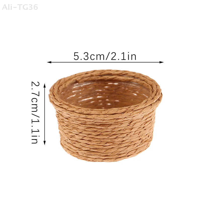 1Pc 1:12 인형 집 미니어처 위커 수납 바구니 인형 집 장 가짜 채소 및 음식 포함 장난감 액세서리