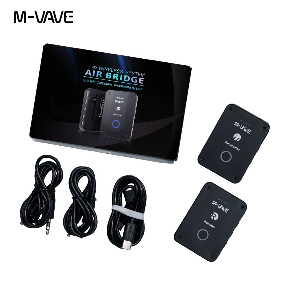 M-VAVE WP-9 Wireless System 2.4GHz Earphone Monitoring System Rechargeable Transmitter Receiver Stereo Mono and Mute Function Wireless Earphone Monitor