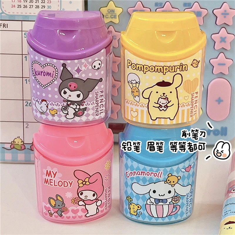 

Sanrio Double-Hole Pencil Sharpener Kuromi Cinnamoroll My Melody Cute Pompom Purin Lovely Cartoon Student Mini Pencil Sharpener