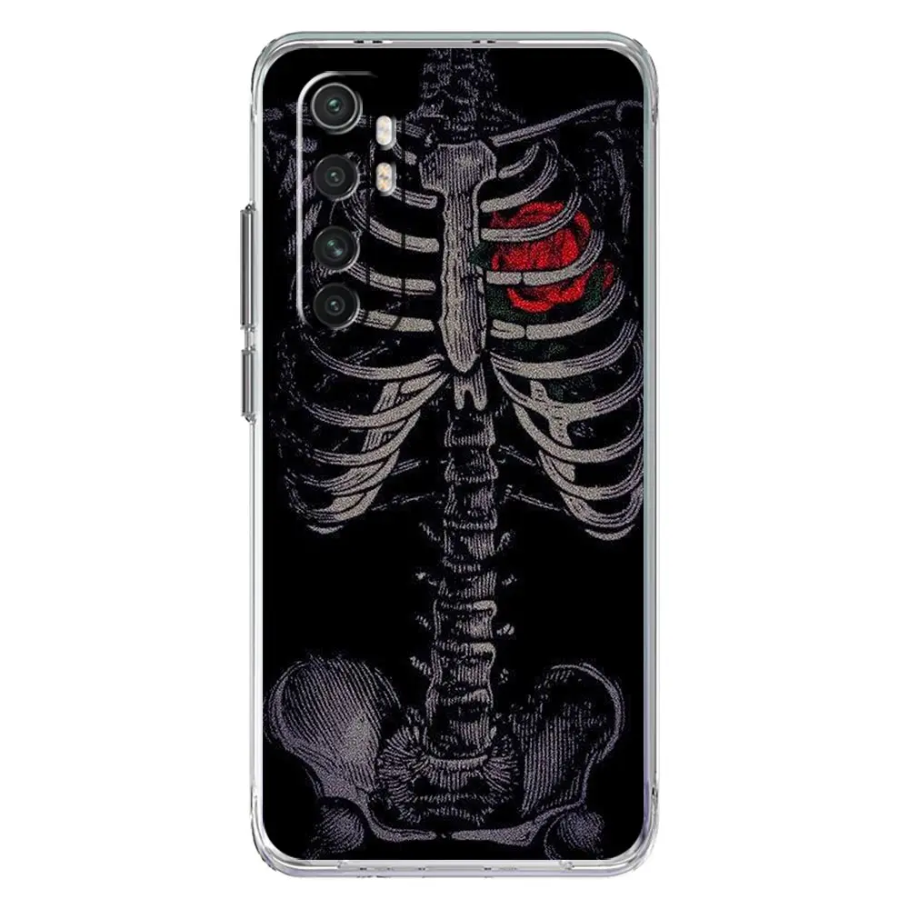 Clear TPU Phone Case with Hard Pink and Purple Skull Design