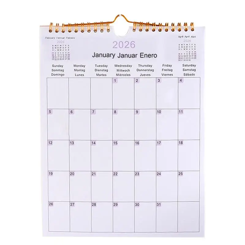 2025 Calendar 2025-2026 Calendar Planner Multilingual Coil Planner Agenda Organizer Scheduling For Home Office School Classroom