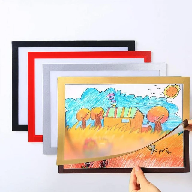 Cadre d'art pour enfants, magnétique, ouvert à l'avant pour changer,  affiche de Photo, dessin, peintures, photos, rangement d'art pour enfants,  affichage de cadeaux - AliExpress