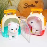 Children Pretend Play Simulation Plush Animals Eelectric Walking Cute Stuffed Dog Cat Backpack Set Education Toy for Girls 2