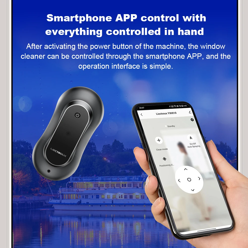 Window Cleaning Robot Liectroux YW810, Dual Water Spray,Smart Memory,Home Glass Window robot vacuum Cleane,APP&Remote Control 4