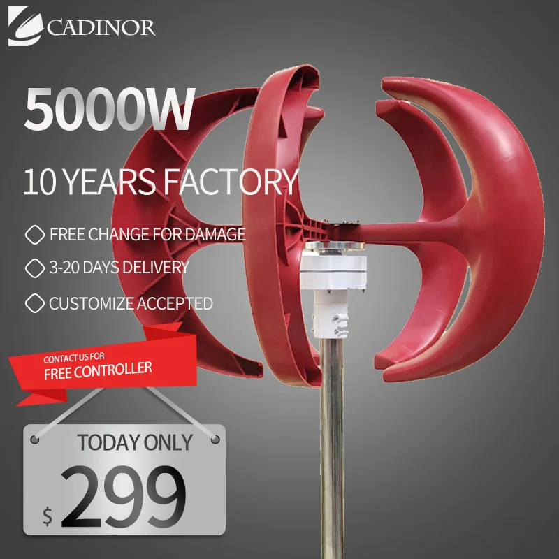 Un Generatore Eolico Ad Asse Verticale Mazon Ebay 5000W 3 Pale Con Controller Mppt Per Uso Domestico