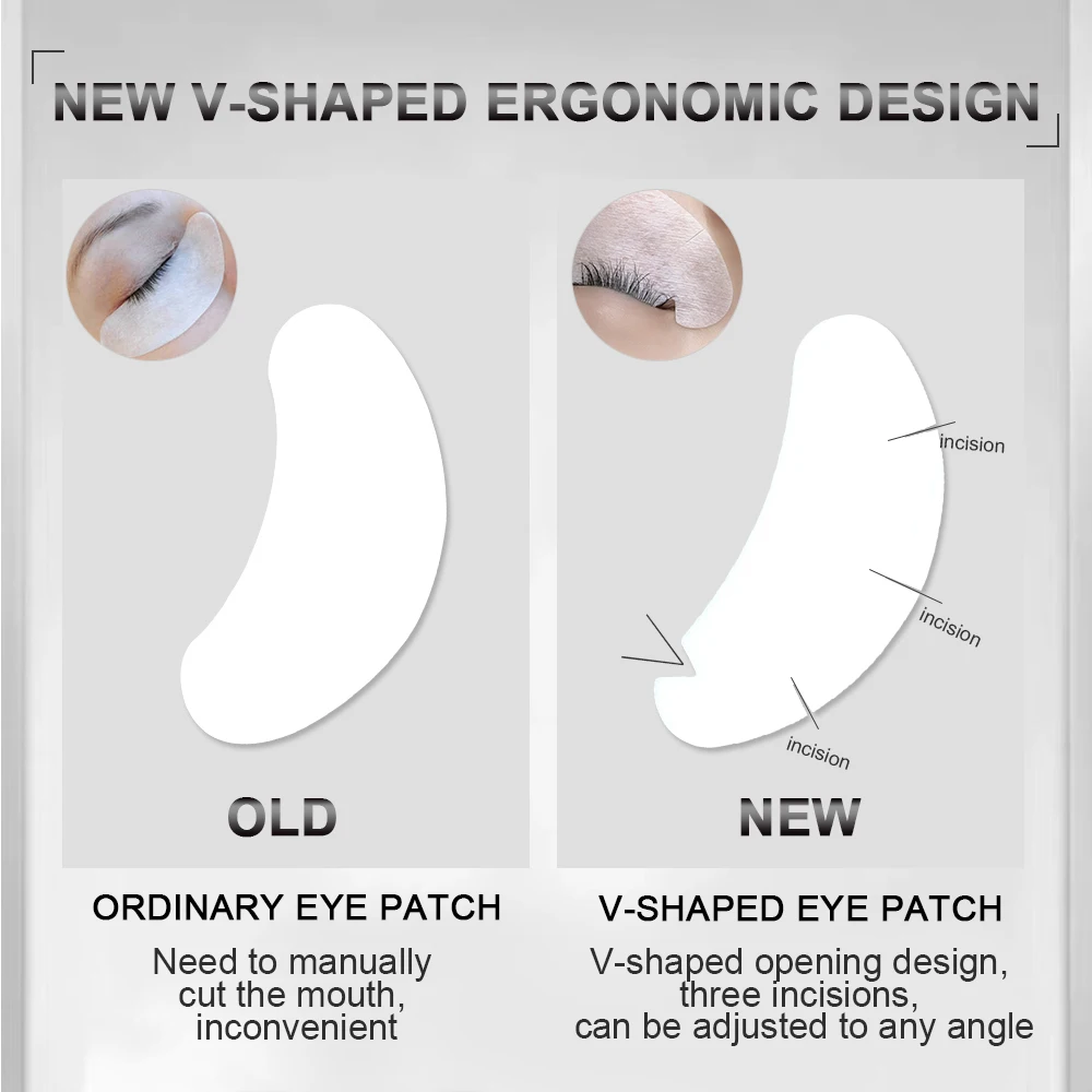 20/50PCS Wholesale Hydrogel Gel Eye Patches for Eyelash Extension V shaped Eyepads Eyelash patch Lash Extension Mask Eyepad Make
