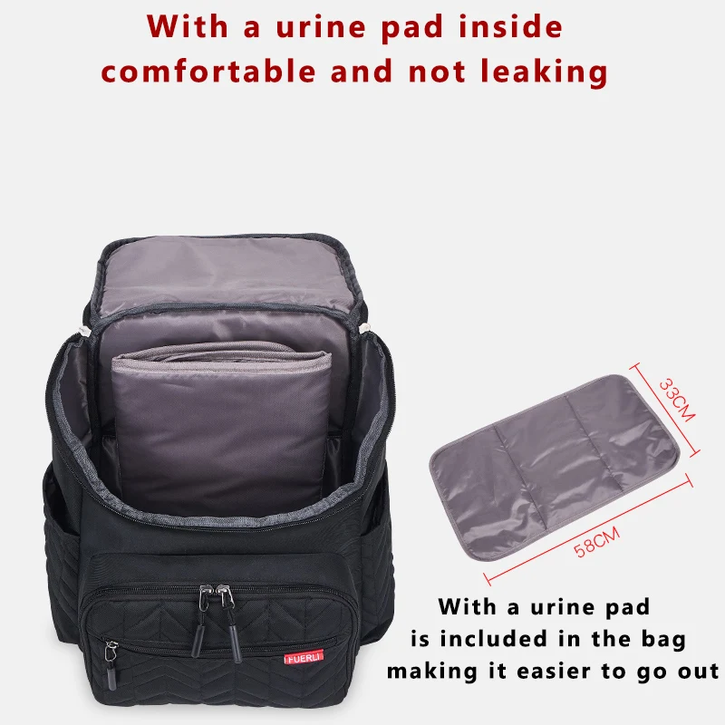Diapers Bag Backpack Mummy Maternity Bag Black Large Capacity Baby Nappy Mom Backpacks Waterproof Travel Nursing Baby Bags