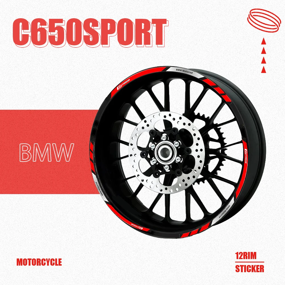 

For BMW C650 SPORT Motorcycle Reflective tire decals Wheels Moto Stickers decoration protection rim sticker