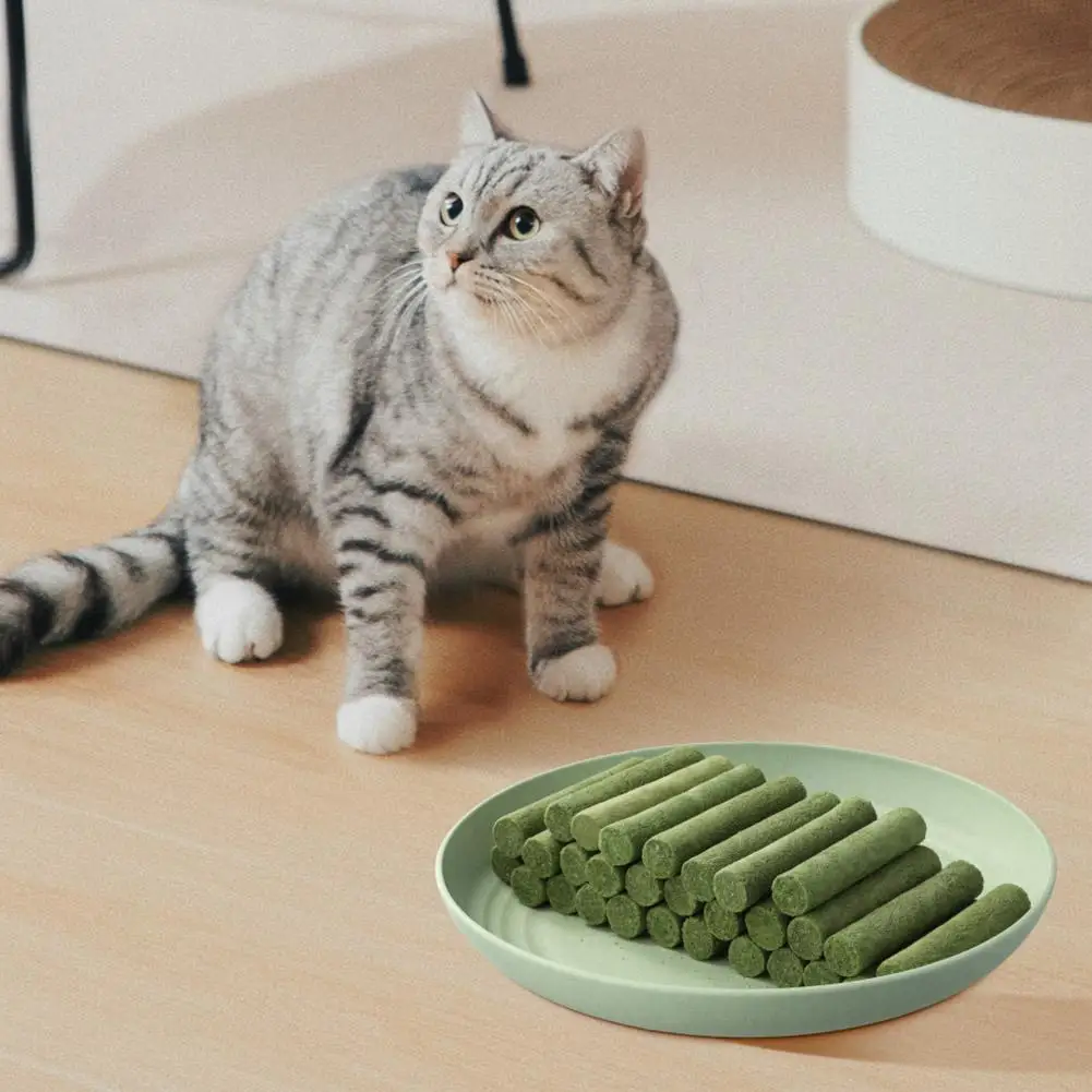Catgrass Teething Stick Freeze-dried 60/80 Pc Prevent Hairball Formation,Gentle Remove Cat Hair,interactive Feed Pet Supplies
