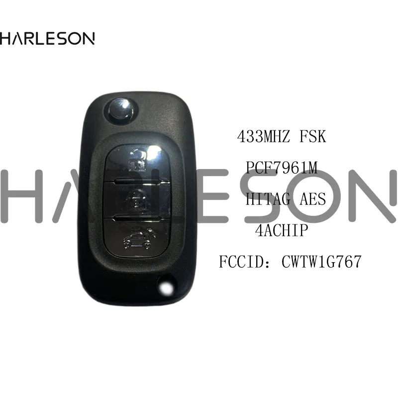 CWTWB1G767 For MERCEDES-BENZ Smart Fortwo 2014+ 433MHz 4A Chip 3 Buttons Head Remote Car Key Fob