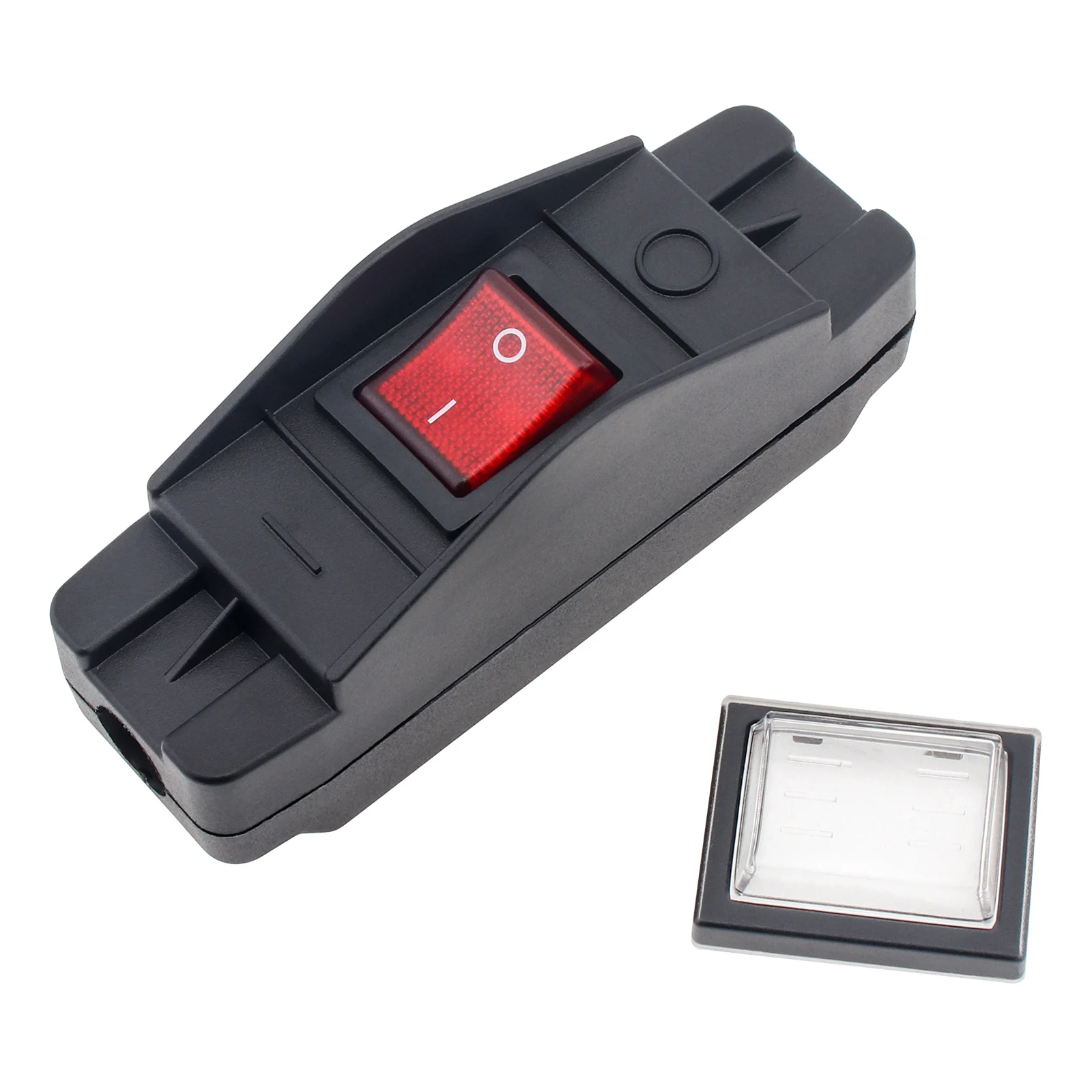 Inline Cord Switch 25A 125V/250V AC Red LED Lighted ON/Off Power Switch For High Amp Electric Appliances