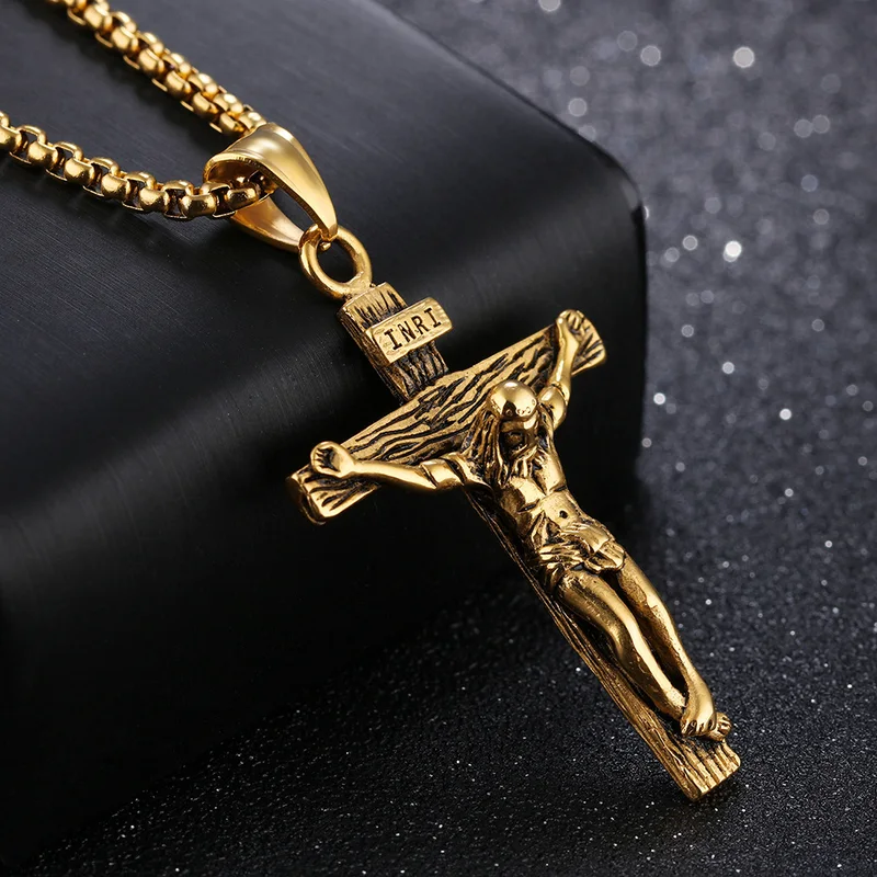 Premium Cross Necklace for Women 18k Gold Plated Trendy