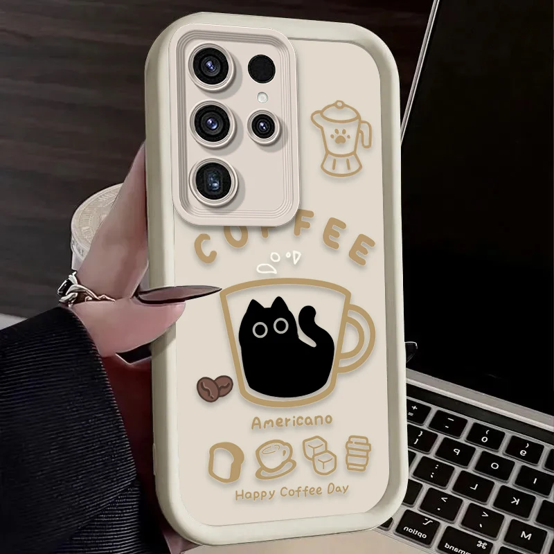 Charming Coffee Cat Phone Case Cover
