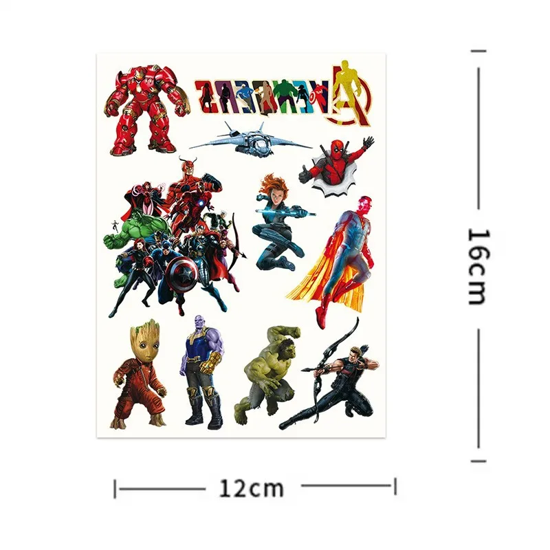 Avengers Iron Man Tattoo Stickers Temporary Tattoos For Kids Birthday Party Cute spider man Tattoos Stickers Decoration 4Pcs/set